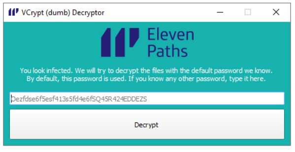 VCrypt Decryptor de ElevenPaths
