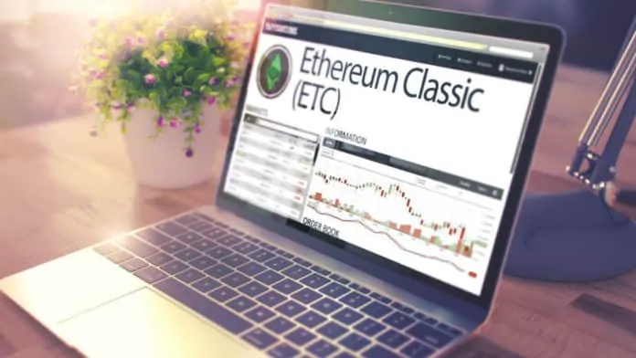 Dynamics of Cost of ETHEREUM CLASSIC on the Laptop Screen. Ethereum Classic establece un plan de seguridad para proteger la red de futuros ataques. Las soluciones se implementarán desde septiembre