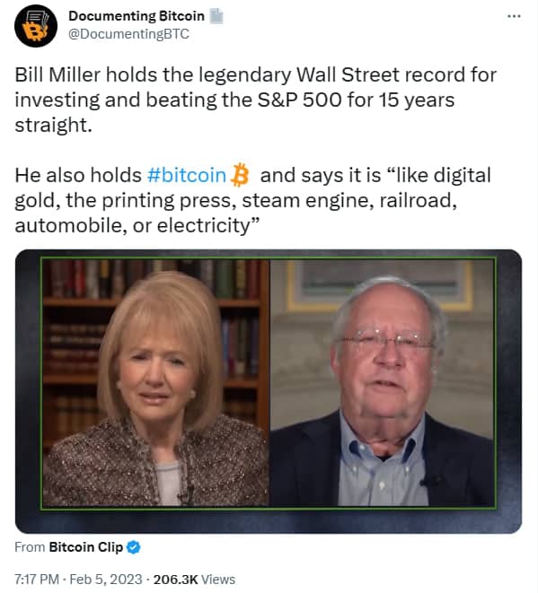 Bill Miller on Bitcoin in an interview with WealthTrack 