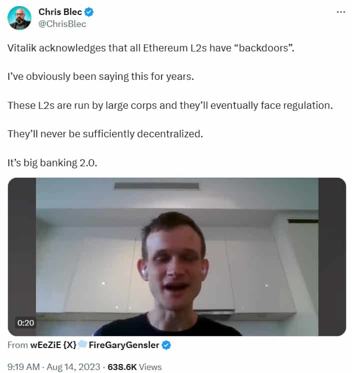 Vitalik Buterin elogia y critica las soluciones de segunda capa