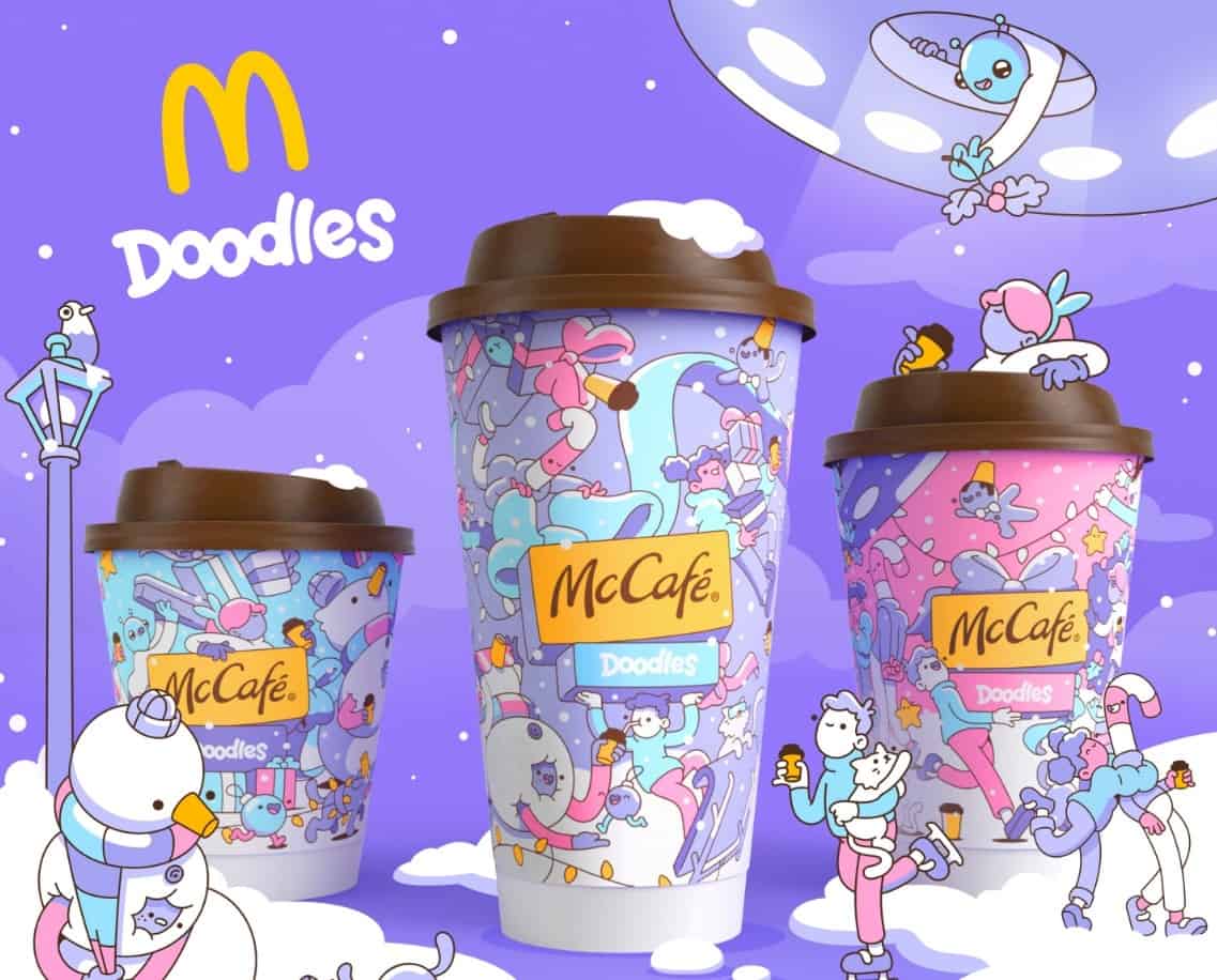 McDonald’s se une a Doodles para crear una colección de tazas navideñas limitadas y NFTs