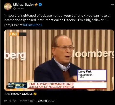 Larry Fink ve a Bitcoin en $700.000 como refugio ante la inestabilidad global