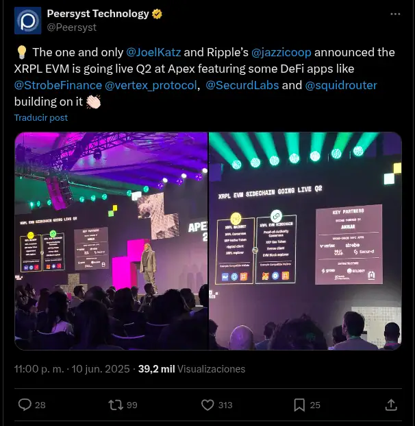 XRP y Peersyst Technology, están desarrlloando una sidechain para conectar XRP Ledger y Ethereum - Bit2Me News
