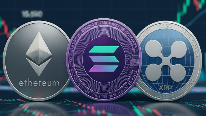 Criptomonedas Solana y Ethereum vuelven a superar a XRP en capitalización tras una semana de alta volatilidad