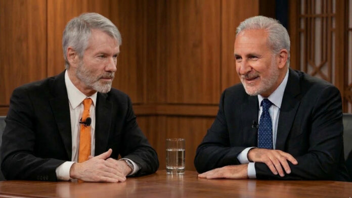 Peter Schiff vs Michael Saylor Peter Schiff cuestiona el modelo de Strategy, pero Saylor responde con resultados y confianza