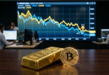 Oro y Bitcoin sufren: Goldman Sachs recorta su previsión Oro y Bitcoin sufren: Goldman Sachs recorta su previsión (imagen generada por IA)