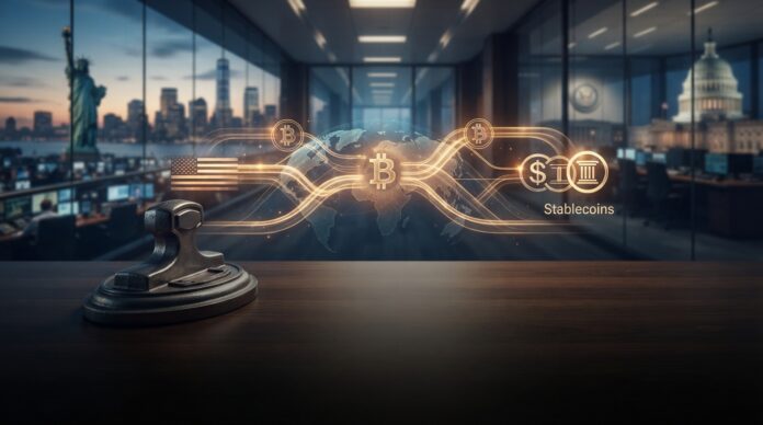 2026-07-14_missing_c4f0323a-7b61-44a0-a68f-e40b8c1acac0 El debate sobre la CLARITY Act: El futuro de la regulación de las stablecoins en EE. UU. (imagen generada por IA)