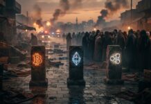 Bitcoin y Ethereum caen ante la tensión geopolítica global Bitcoin y Ethereum caen ante la tensión geopolítica global (imagen generada por IA)