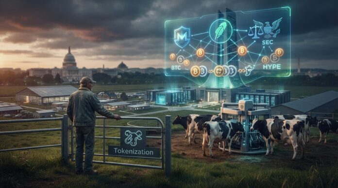 2026-07-24_agent_63763210-1ec7-418a-85d6-12fbb893df89_1784898967232 Tokenización RWA: vacas lecheras como garantía de crédito (imagen generada por IA)