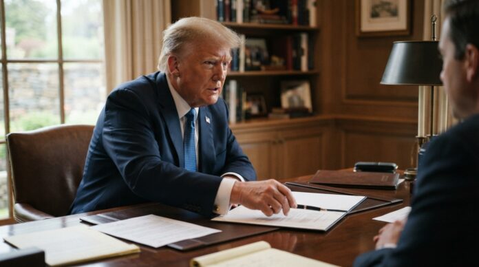 2026-09-14_agent_34a69876-abd2-4aaf-bc56-f5d22c08b3c2_1789395356669 Clarity Act: Trump acepta normas éticas para la ley cripto (imagen generada por IA)