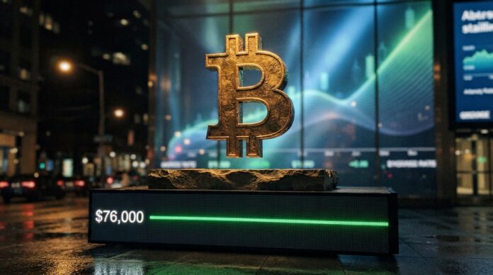 2026-09-18_agent_7faf1370-16c7-4c35-9224-b1d6c4591860_1789700007305 Bitcoin mantiene los 76.000 $ tras la subida de tipos (imagen generada por IA)