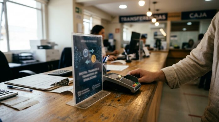 2026-10-20_agent_c0540e40-3fda-4a2b-8e6c-2de7b83d49e4_1792635367075 Terminal de pago y soporte acrílico sobre un mostrador con luz natural cálida (imagen generada por IA)