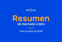 Resumen cripto del 06/10: mercado mixto, Cardano +2 % Resumen de mercado 6 de octubre de 2026
